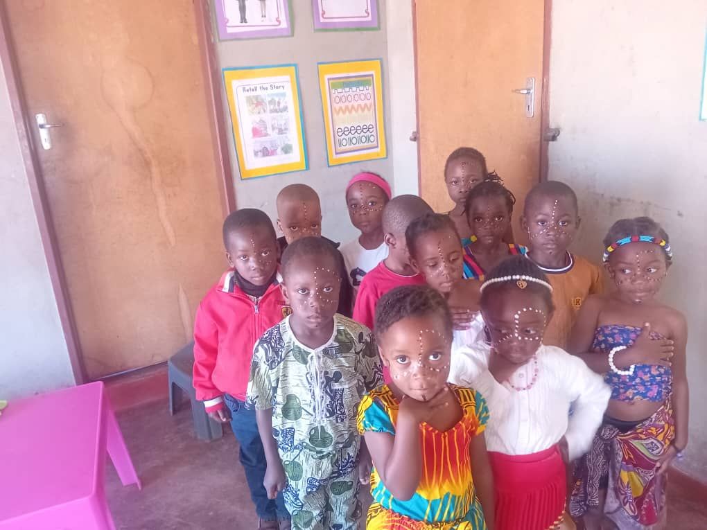The whole class dressed up for Africa Day